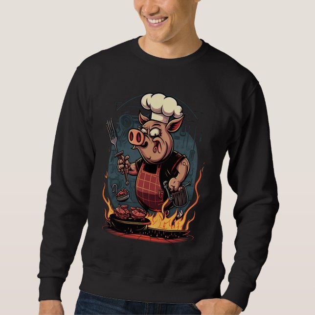 Sweatshirt Pig's Meat   Pig Grilling Steak (Devant)