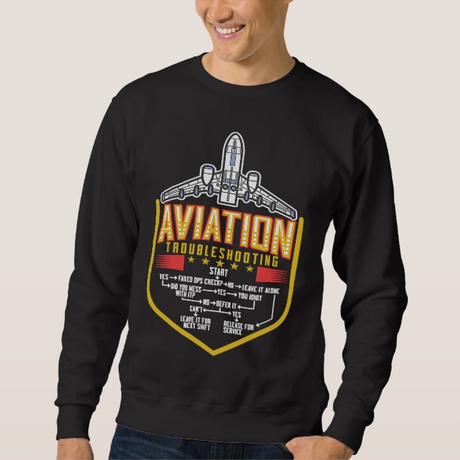 Sweatshirt Pilot Aviation Aircraft Mechanic Flight Instructor (Devant)