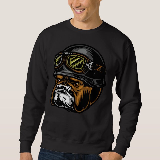 Sweatshirt Pilote De Tête De Casque Pitbull Agressive (Devant)
