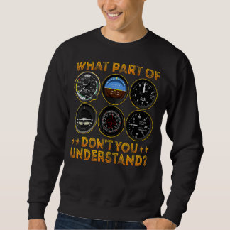 Sweatshirt Pilote Hommes Femmes Aviation Instruments de pilot
