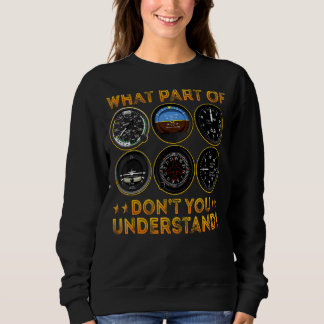 Sweatshirt Pilote Hommes Femmes Aviation Instruments de pilot