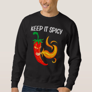 Sweatshirt Piment Pour Homme Femme Rouge Épicé Flamme Jalap