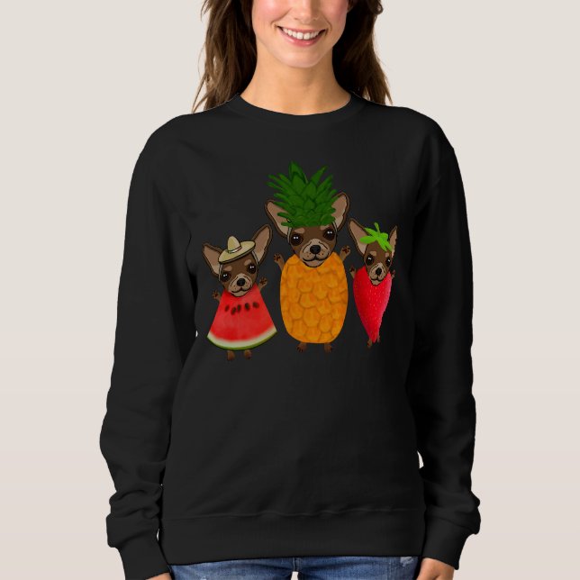 Sweatshirt Pineappa Watermelon Et Fraise Fashion Cute C (Devant)