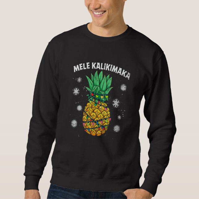 Sweatshirt Pineapple Mele Kalikimaka Hawaii  Xmas Lights Hawa (Devant)