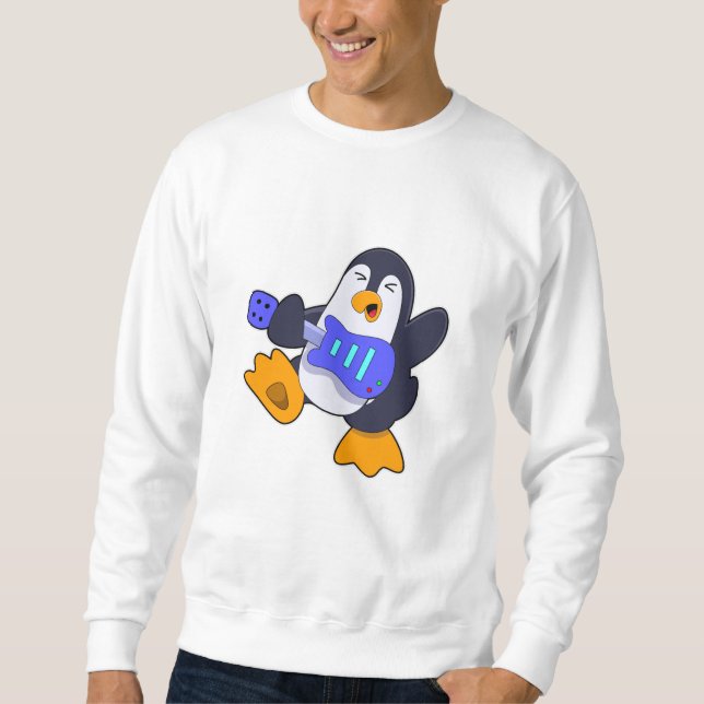 Sweatshirt Pingouin à Musique avec Guitare (Devant)