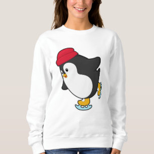 Sweatshirt Pingouin au patinage sur glace avec Casquette