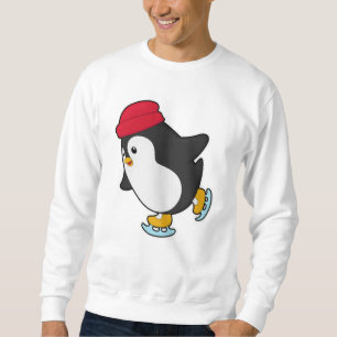 Sweatshirt Pingouin au patinage sur glace avec Casquette