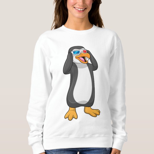 Sweatshirt Pingouin avec lunettes (Devant)