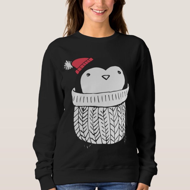 Sweatshirt Pingouin bébé mignon de Noël en Turtleneck Sweater (Devant)