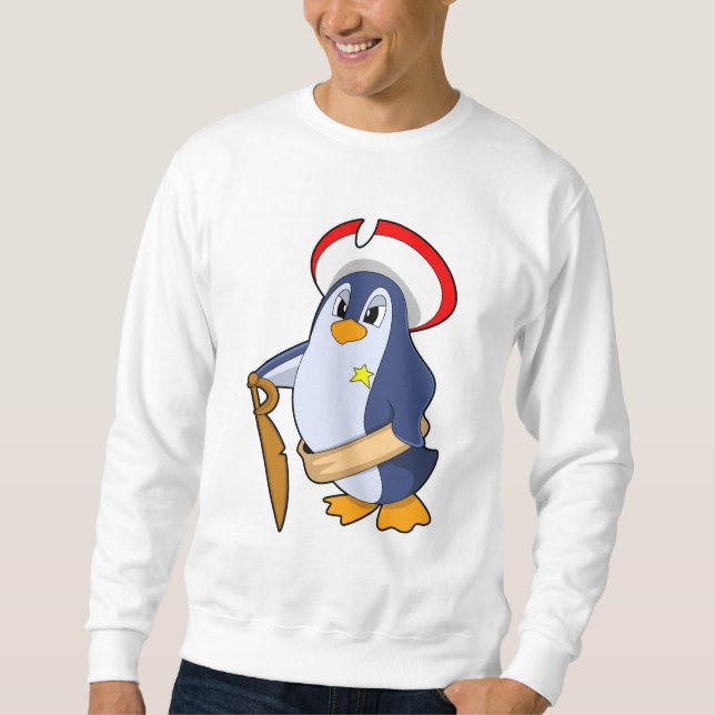Sweatshirt Pingouin comme pirate avec Casquette (Devant)