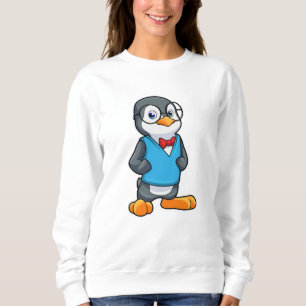 Sweatshirt Pingouin Nerd avec lunettes