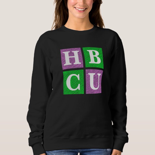 Sweatshirt Pink and Green HBCU Block Letters   (Devant)