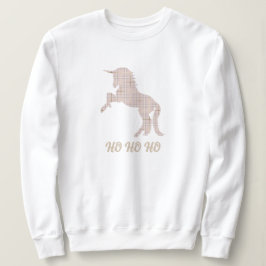 Sweatshirt Pink Unicorn Tartan à manches longues