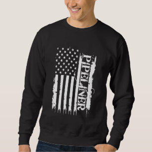 Sweatshirt Pipeliner États-Unis déprimés avec le drapeau amér