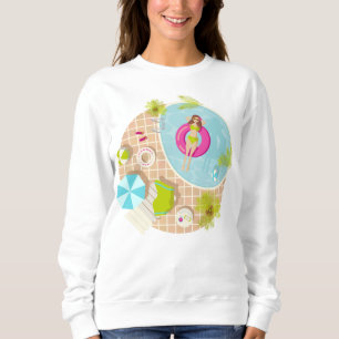 Sweatshirt Piscine fille en bikini plage d'été