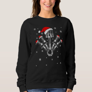 Sweatshirt Piston Auto Plug Santa Hat Vélo Mécanicien Chris