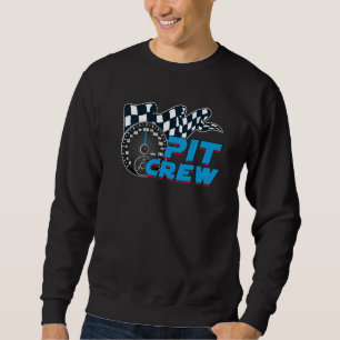 Sweatshirt Pit Crew Mécanic À damiers drapeaux Racing Vitesse