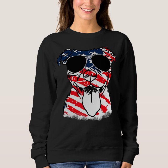 Sweatshirt Pitbull américain mignon (Devant)