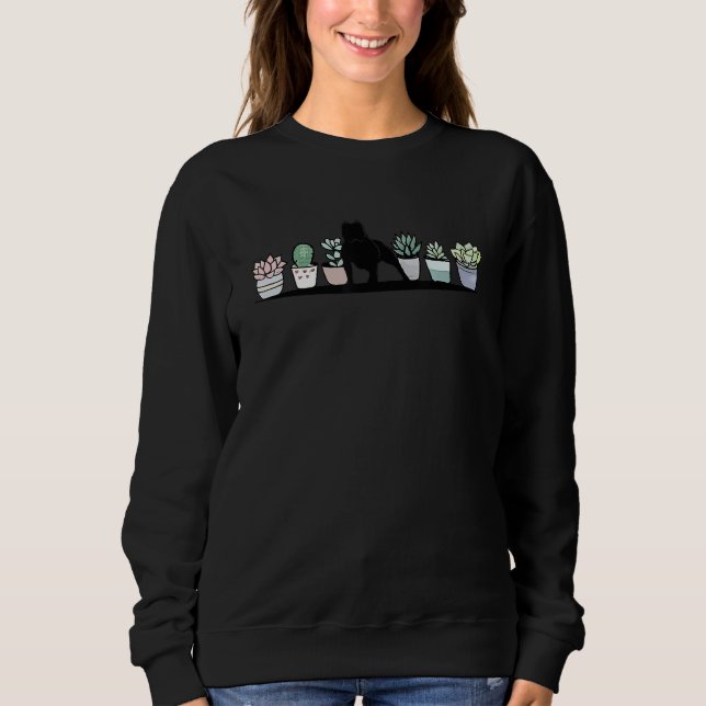 Sweatshirt Pitbull And Plant Succulents Dog Plant Lovers Gard (Devant)