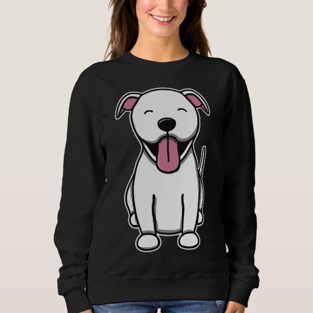 Sweatshirt Pitbull blanc mou (Devant)