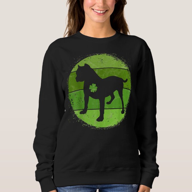 Sweatshirt Pitbull Circulaire Irlandais Shamrock Chien St pat (Devant)