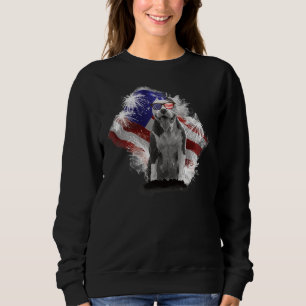 Sweatshirt Pitbull Dog Avec Drapeau Américain Da Indépendance