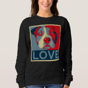 Sweatshirt Pitbull Love Poster Pit Bull Maman Papa Aimants