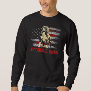 Sweatshirt Pitbull Papa Américain Drapeau Mens Meilleur Pitbu