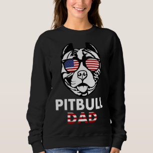 Sweatshirt Pitbull Papa Pit Bull Galasses américaines Drapeau