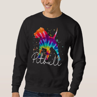 Sweatshirt Pitbull Tie Dye Amoureux des chiens arc-en-ciel