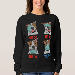 Sweatshirt Pitbulle dans le masque facial Distances sociales 
