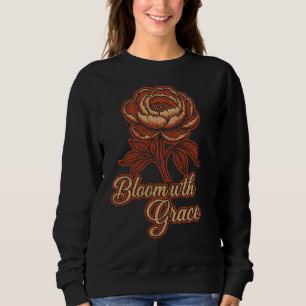 Sweatshirt Pivoine élégante "Épanouissez-vous avec grâce" Flo