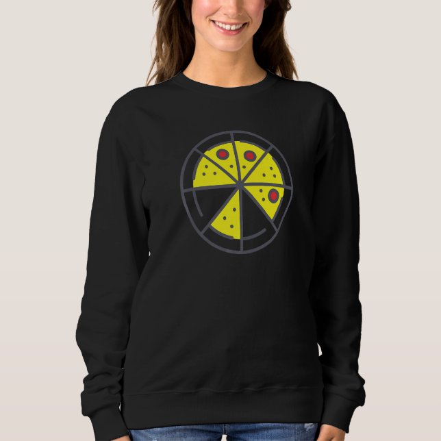 Sweatshirt Pizza 6 Slices Cheese Pepperoni Funny Geometric Fo (Devant)