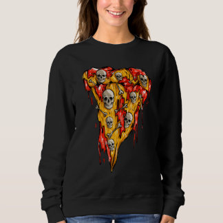 Sweatshirt Pizza Zombie Skuls Slice Skeleton Pizza Hallowee