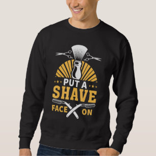 Sweatshirt Placer La Face De Rasage Sur Le Barbier