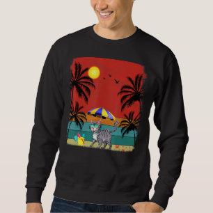 Sweatshirt Plage Cocotier Arbre Retro Bobcats Été