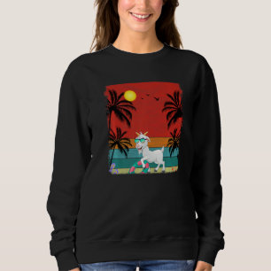 Sweatshirt Plage Cocotier Arbre Retro chèvre graphique été