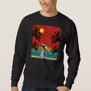 Sweatshirt Plage Cocotier Arbre Retro Graphisme Lion de mer É