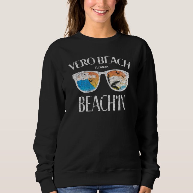 Sweatshirt Plage de Vero Floride Plage de vacances coucher de (Devant)