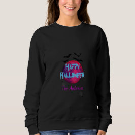 Sweatshirt Pleine lune Bat Spider Éffrayant Moderne Joyeux Ha