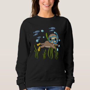 Sweatshirt Plongée en scaphandre Snorkeling Paresseux Fainéan