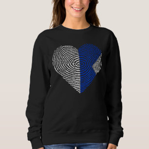 Sweatshirt Plongée Humour Plongée Plongée Bleu Drapeau Coeur 
