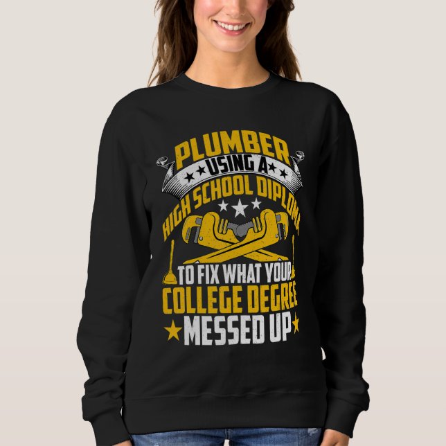 Sweatshirt Plumber Using a High School Diploma  Handyman Plum (Devant)