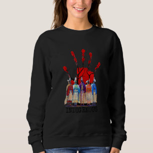 Sweatshirt Plus de soeurs volées MMIW Red Hand Print Native