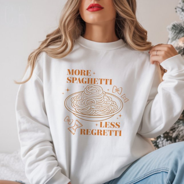 Sweatshirt 'Plus de Spaghetti Moins Regretti' Amant Pasta Drô (Créateur téléchargé)