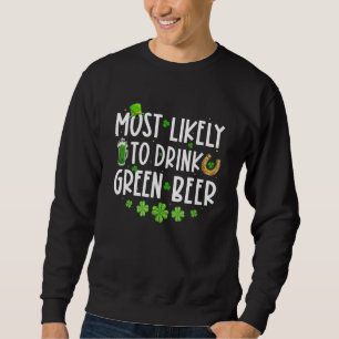 Sweatshirt Plus susceptible de boire de la bière verte Famill