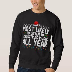 Sweatshirt Plus susceptible d'écouter de la musique de Noël t