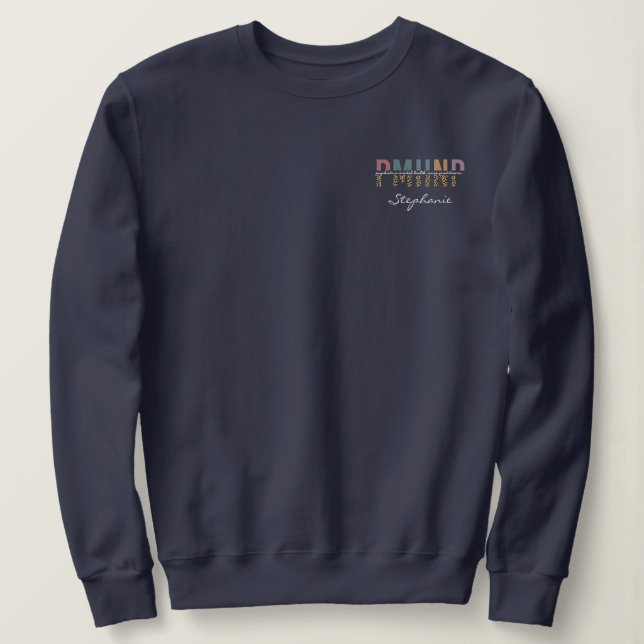 Sweatshirt PMHNP Empreinte de léopard Psychiatrie Santé menta (Design devant)