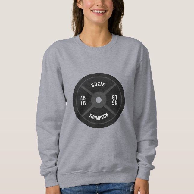 Sweatshirt Poids Plate Formation Fitness Bodybuilding Nom (Devant)