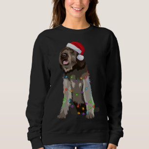 Sweatshirt Pointeur à poils durs Griffon Feux de Noël Noël No